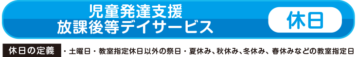 児童発達支援・放課後デイサービス(休日)